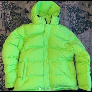 TNA super puff coat in neon green!
